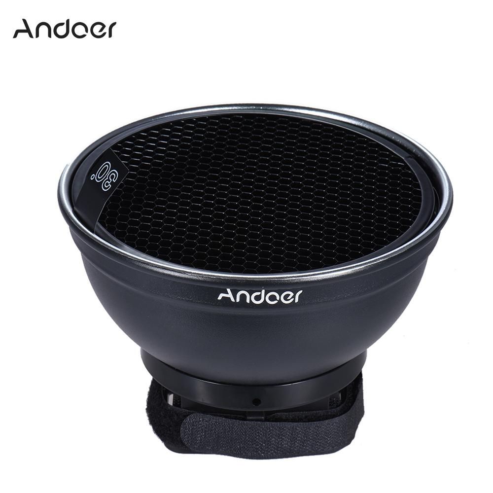 Andoer 5.9'' (15cm) Silver Beauty Dish Diffuser w/ 30 Degree Honeycomb Replacement for Neewer Canon Nikon Yongnuo Godox Meike Vivitar Photography On-camera Flash Speedlite Speedlight