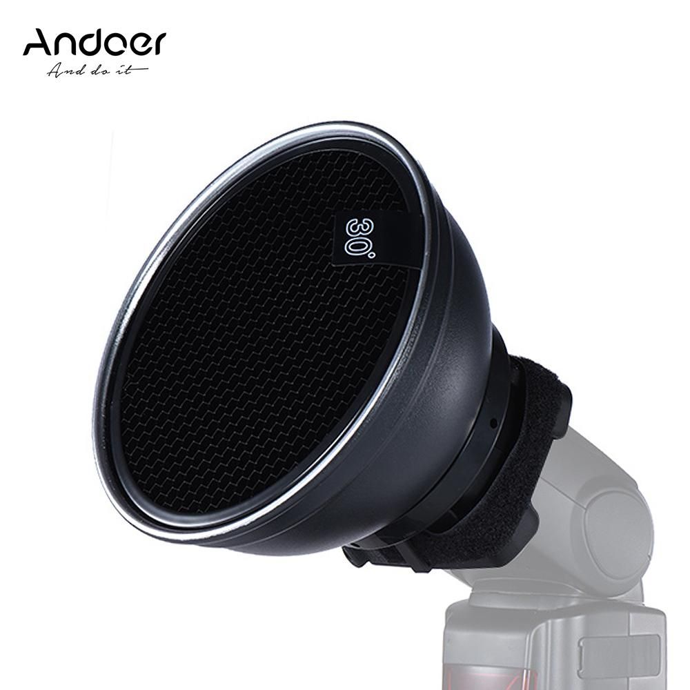 Andoer 5.9'' (15cm) Silver Beauty Dish Diffuser w/ 30 Degree Honeycomb Replacement for Neewer Canon Nikon Yongnuo Godox Meike Vivitar Photography On-camera Flash Speedlite Speedlight