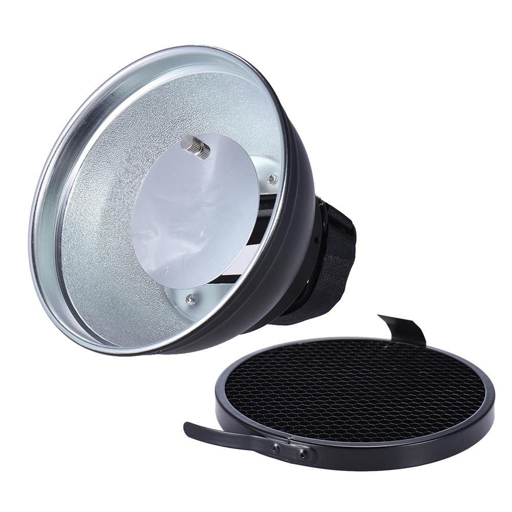 Andoer 5.9'' (15cm) Silver Beauty Dish Diffuser w/ 30 Degree Honeycomb Replacement for Neewer Canon Nikon Yongnuo Godox Meike Vivitar Photography On-camera Flash Speedlite Speedlight