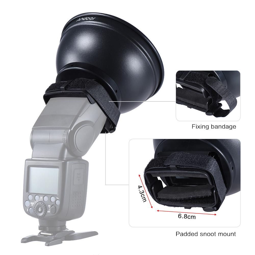 Andoer 5.9'' (15cm) Silver Beauty Dish Diffuser w/ 30 Degree Honeycomb Replacement for Neewer Canon Nikon Yongnuo Godox Meike Vivitar Photography On-camera Flash Speedlite Speedlight