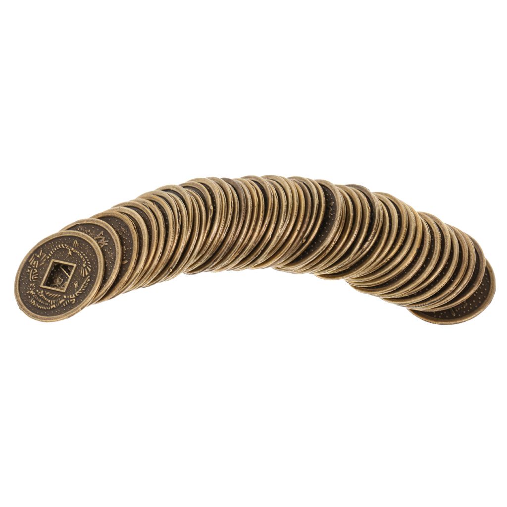 2X Alloy Feng Shui I Ching Money Coins Good Fortune Home Accessory Set