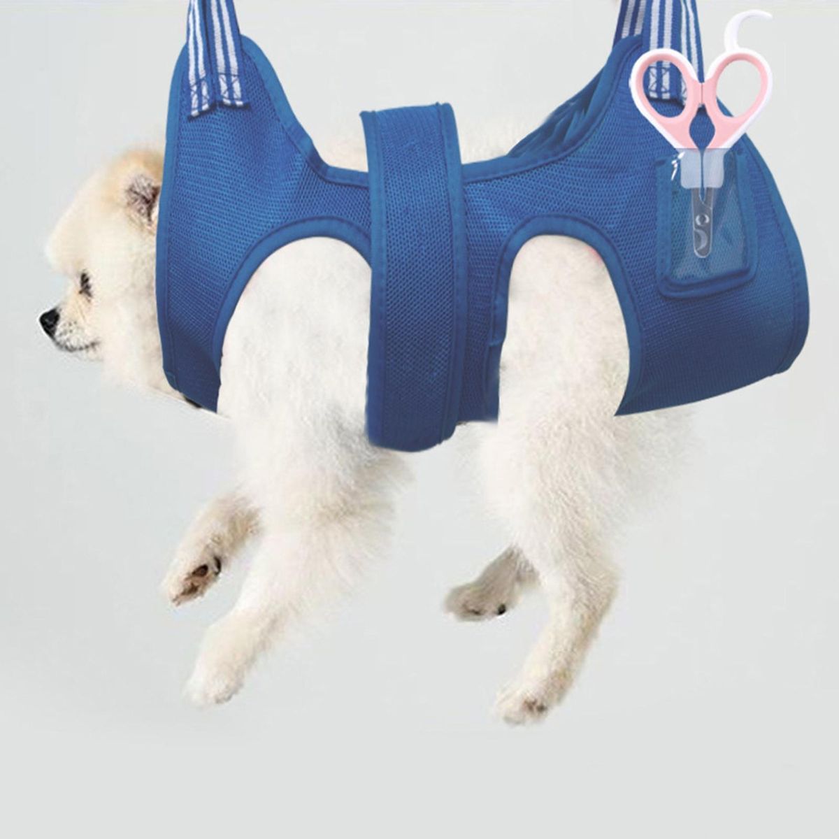 Pet Grooming Hammock Puppy Kitten Trimming Hammock Helper Blue