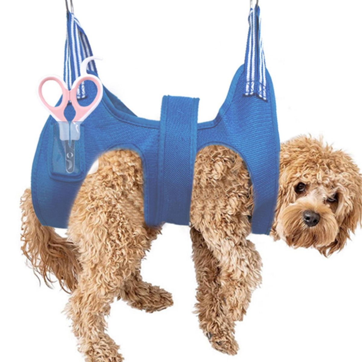 Pet Grooming Hammock Puppy Kitten Trimming Hammock Helper Blue