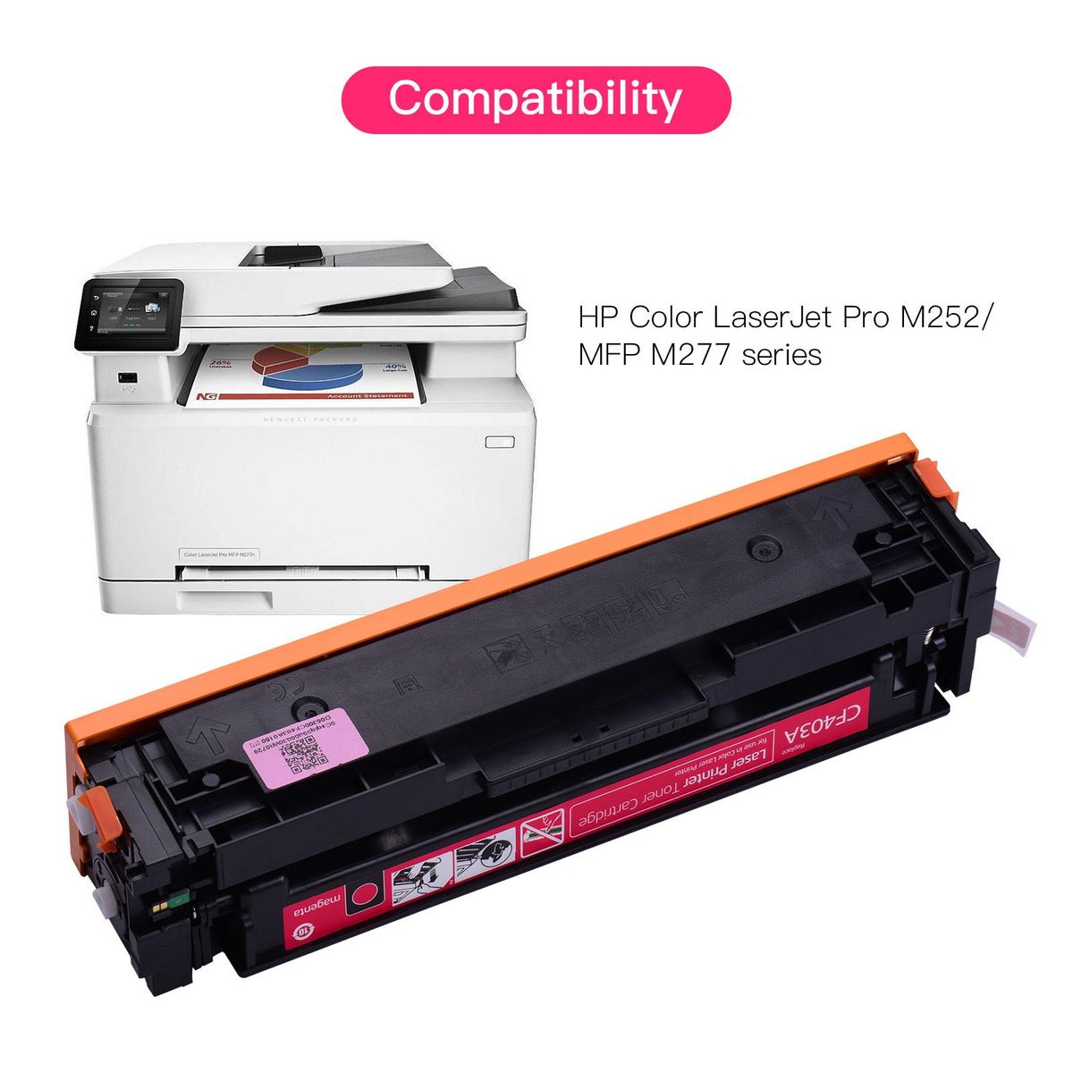 Aibecy Compatible Toner Cartridge Replacement Compatible with HP Color LaserJet Pro M252/MFP M277 Series(Magenta, 1-Pack)