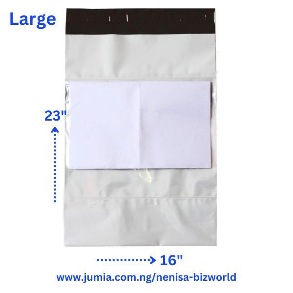 Courier Bags / Courier Nylons / Poly Mailer- Invoice Pocket 25 Pcs Large- A2 -40x63cm -16/23 Inches