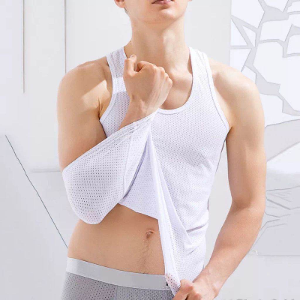 Two Pieces Net Singlets- White