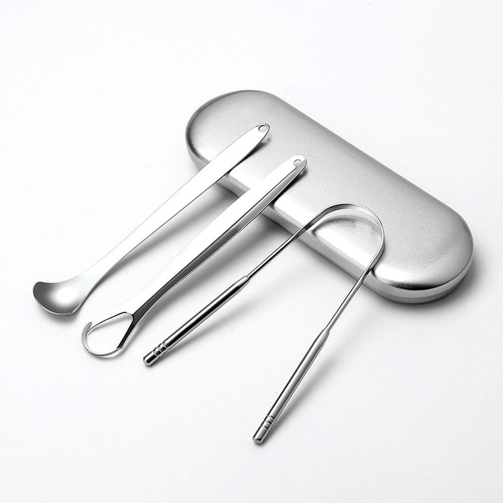 Oral Tongue Coating Cleaner Tongue Scraper 3Pcs Tongue