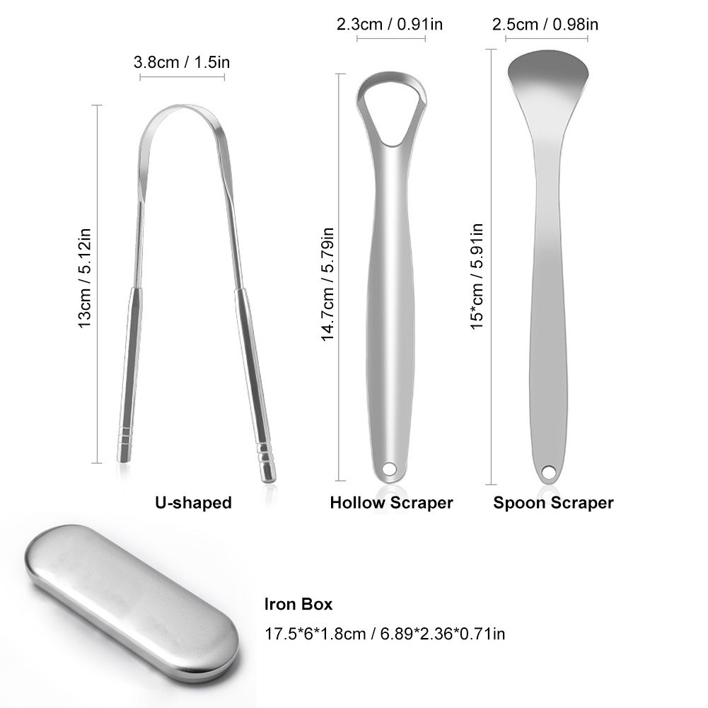 Oral Tongue Coating Cleaner Tongue Scraper 3Pcs Tongue