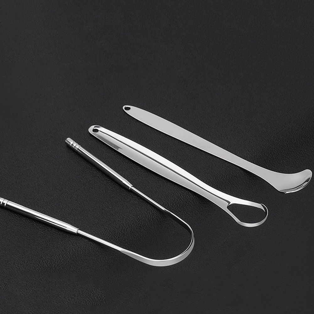 Oral Tongue Coating Cleaner Tongue Scraper 3Pcs Tongue