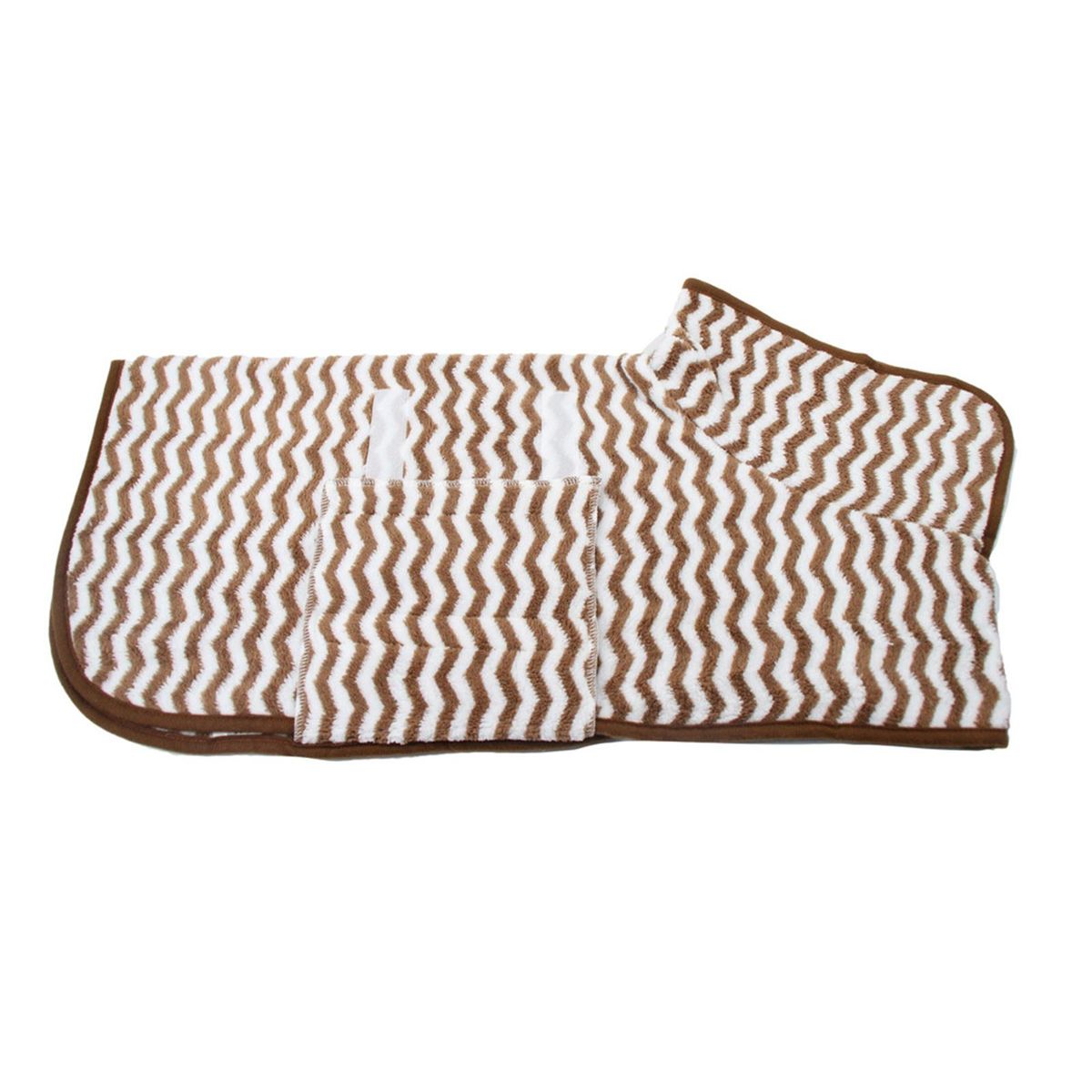Pet Bathrobe Wavy Pattern Pet Dog Drying Bathrobe Coffee
