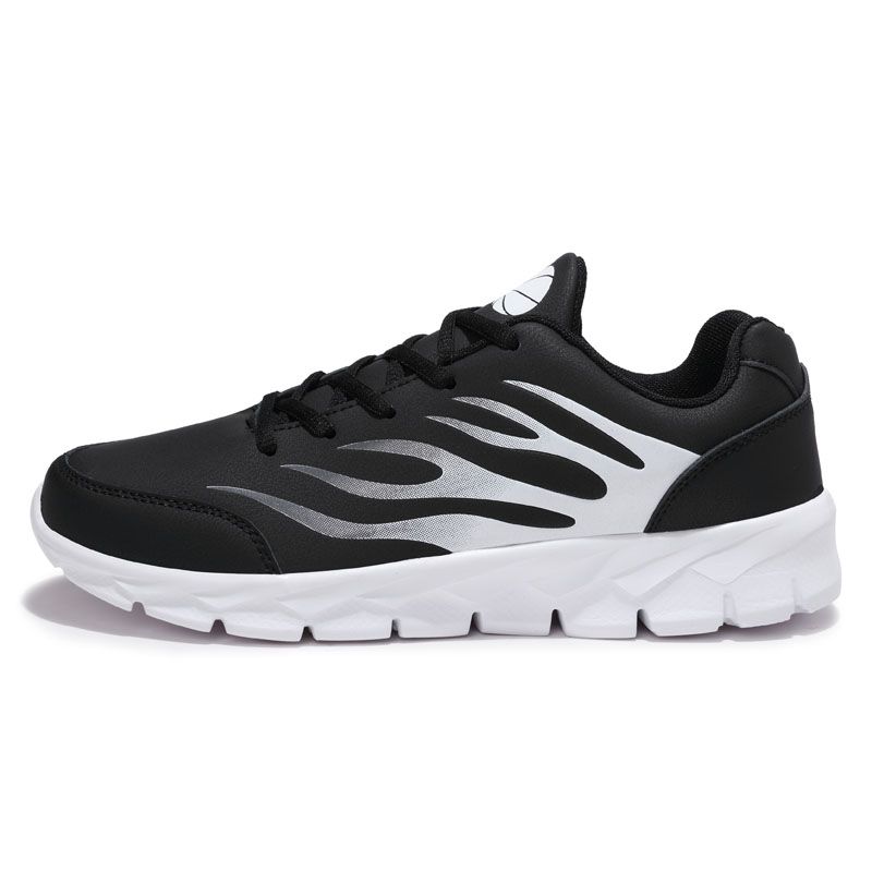 Big Size Mens Casual Running Shoes-Black White
