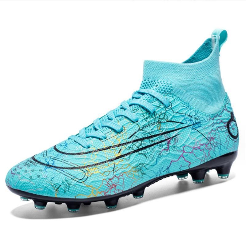 Fashion high-top football shoes men's and women's spikes football shoes -Green