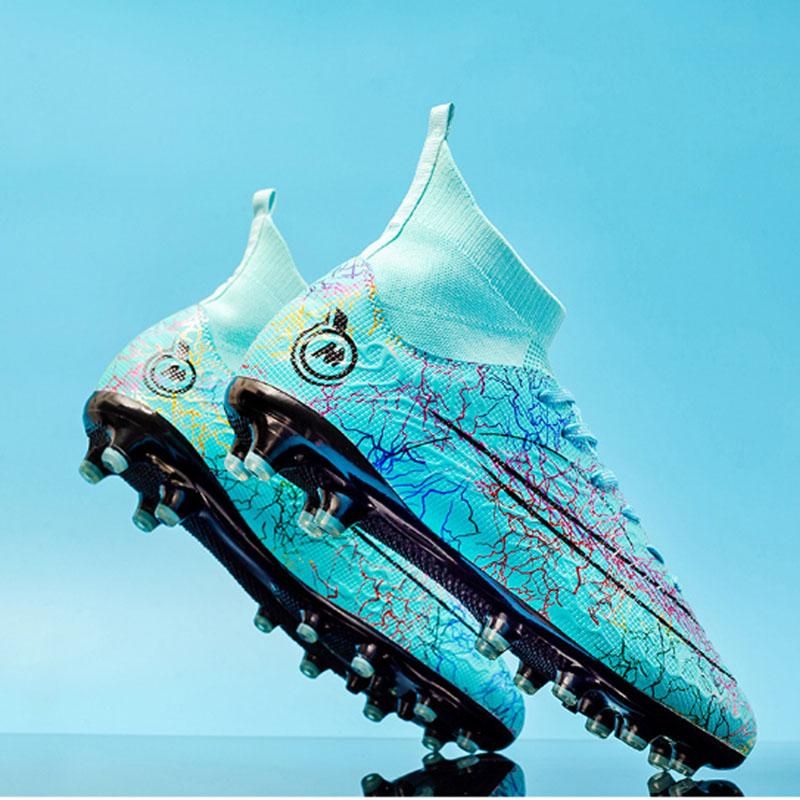 Fashion high-top football shoes men's and women's spikes football shoes -Green