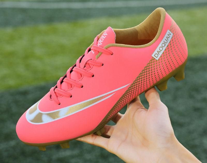 Fashion Football Shoes Men's Women's Non Slip Running Long Spikes Shoes  - Red