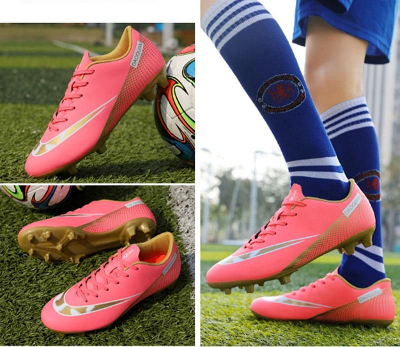 Fashion Football Shoes Men's Women's Non Slip Running Long Spikes Shoes  - Red