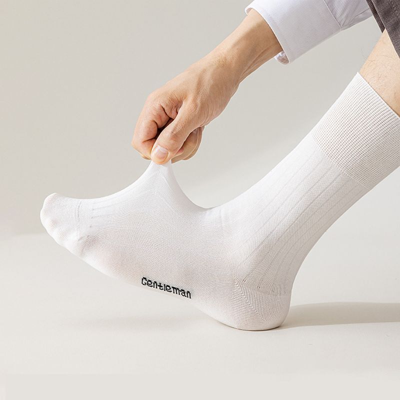 Summer high quality cotton thin socks for men Business breathable soft casual crew long mid tube soft socks spring comfortable