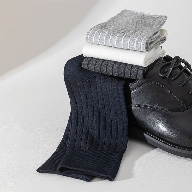 Summer high quality cotton thin socks for men Business breathable soft casual crew long mid tube soft socks spring comfortable