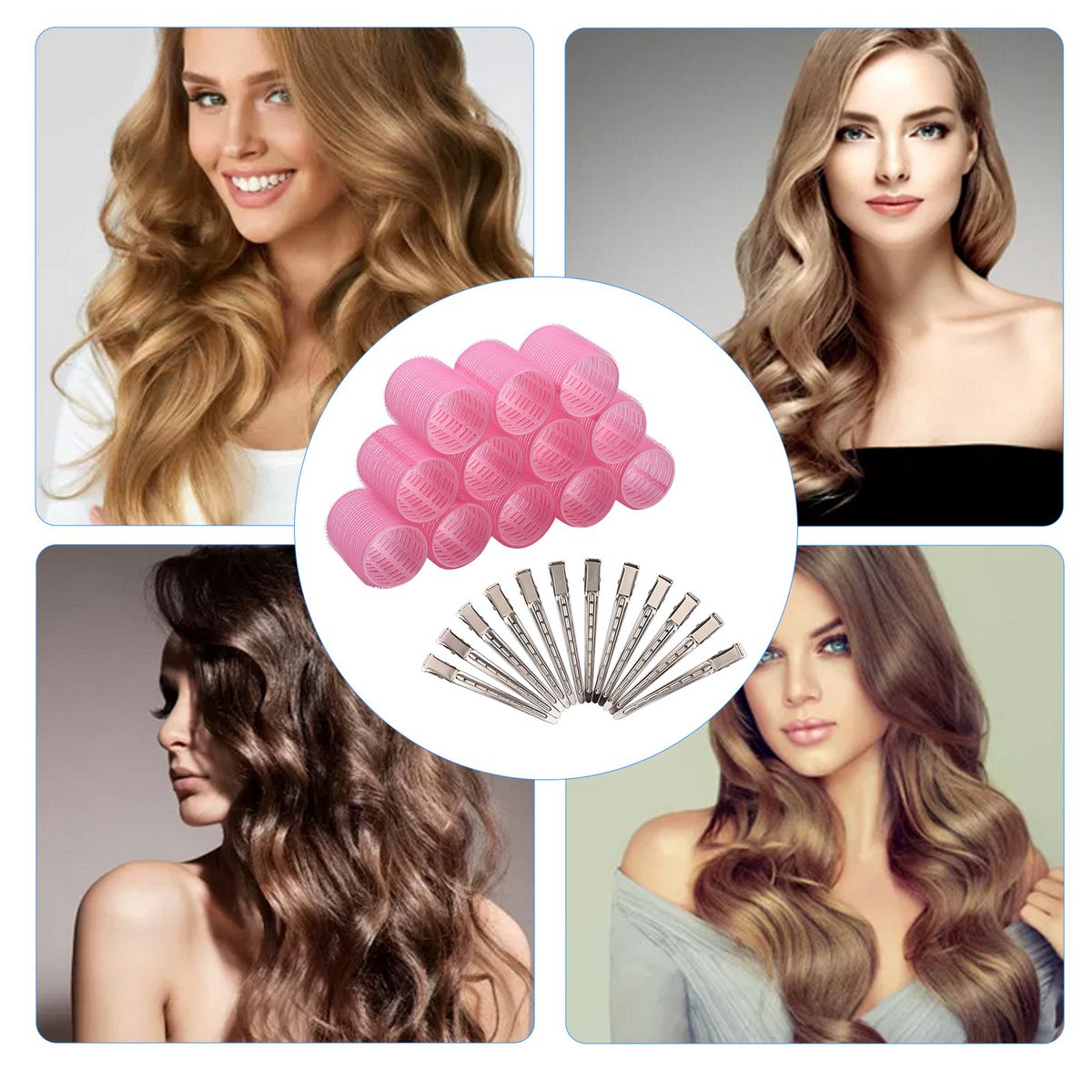 12PCS Hair Rollers Set Self Grip Holding Rollers With 12PCS