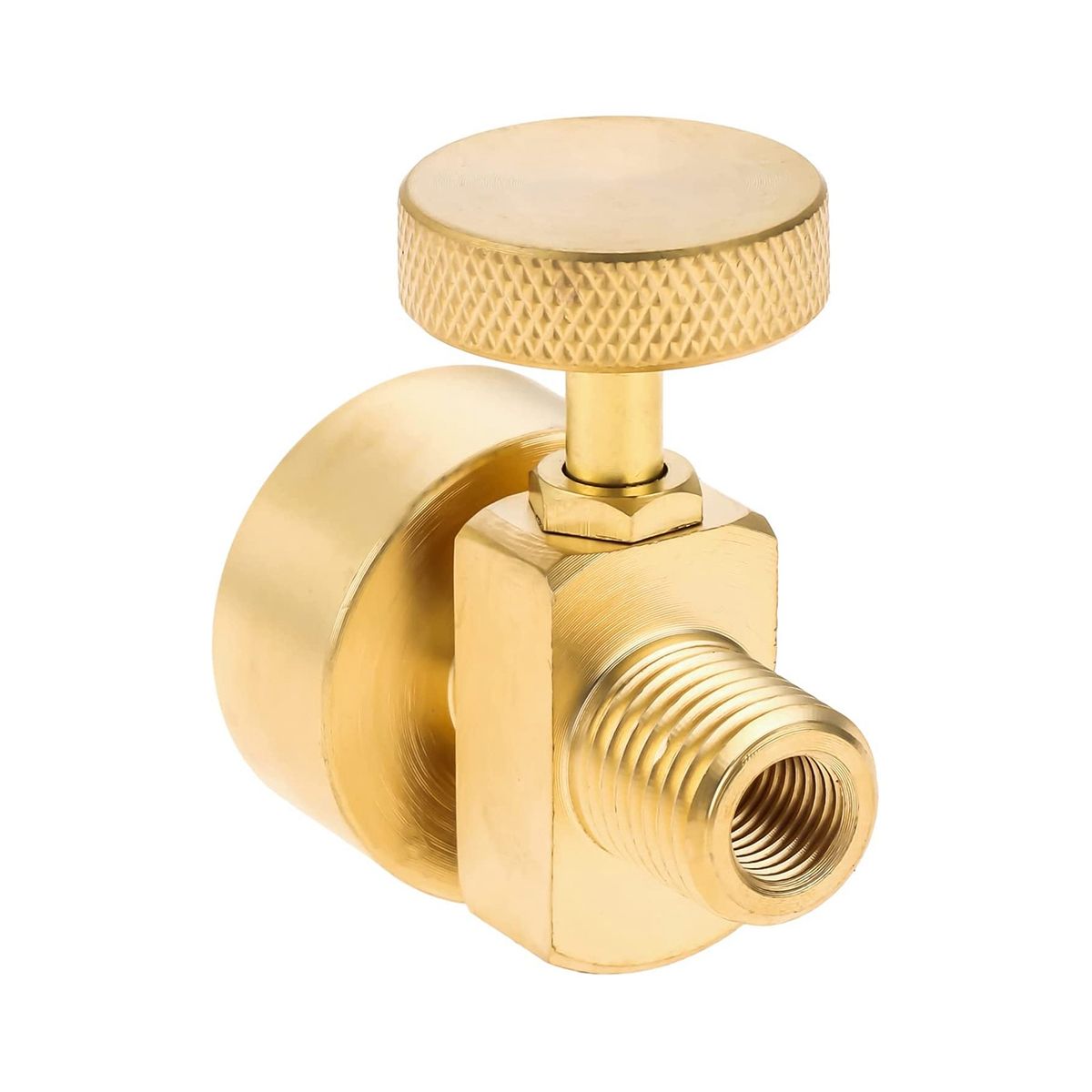 Brass 1LB Propane Disposal Cylinder Adapter Valve 14 Inch NPT Male & M8X1 Female Thread Fire Pit Stove BBQ