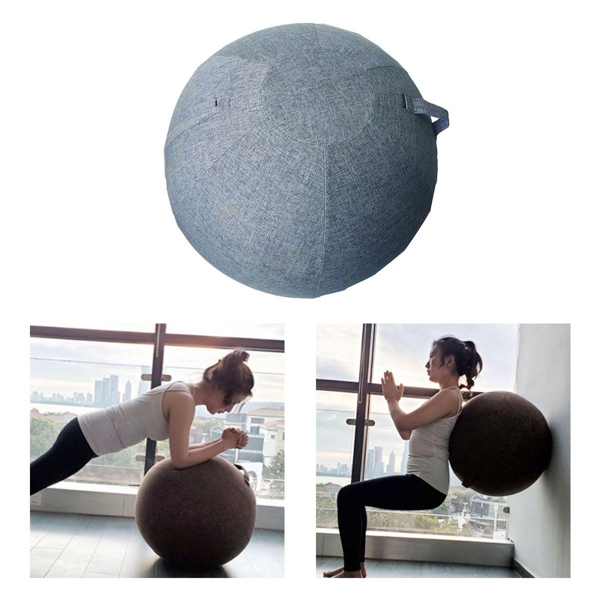 Durable Yoga Ball Cover Balance Exercise Ball Protector Dustproof Blue