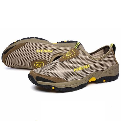 New Men's Outdoor Shoes Breathable Mesh Sneakers -Brown