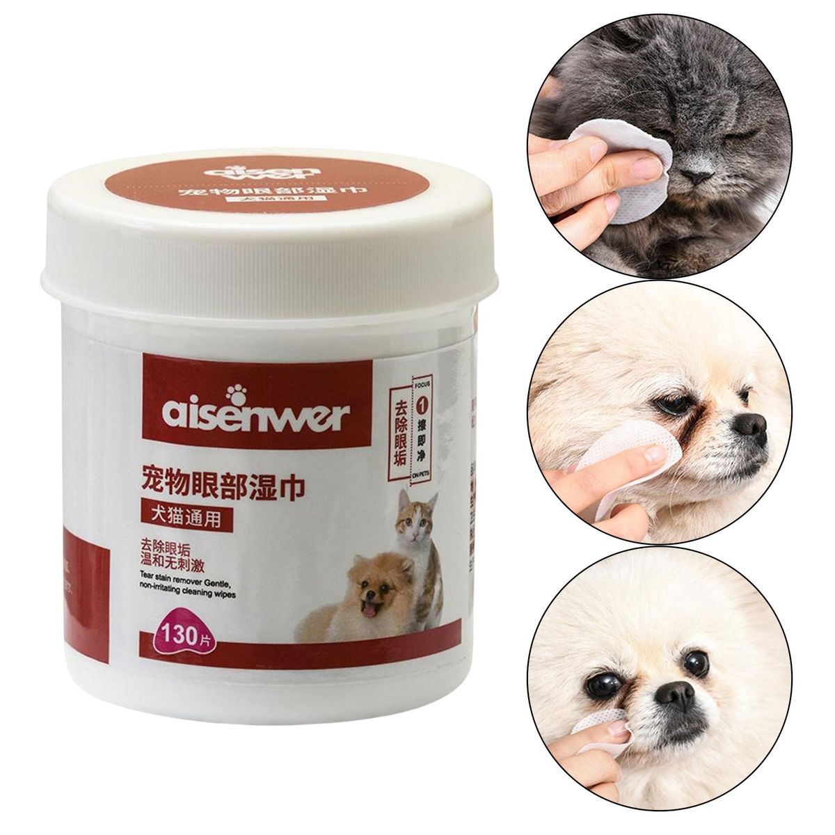 Pet Cleaning Wipes Cat Stain Remover Dog Wet Wipes For Eye 130pcs