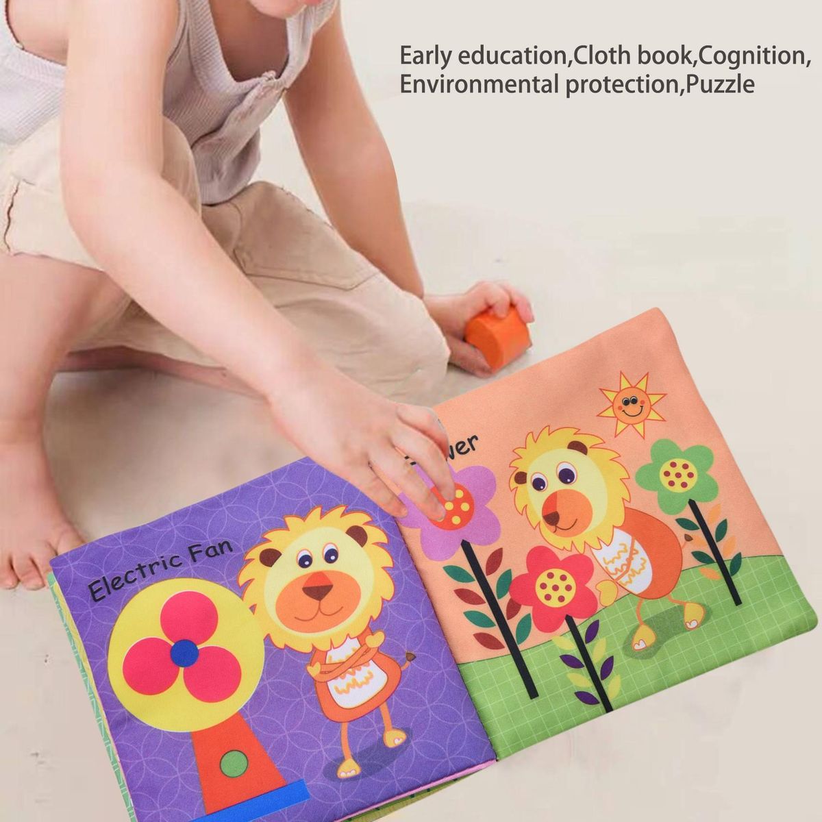 Cute Fruit Style Baby Toys Infant Kids Early Education soft Cloth Books Learning Education Unfolding Activity Books shape