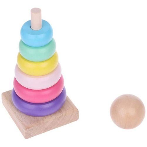 Rainbow Stacking Ring Tower Staple Ring Blocks Baby Gift