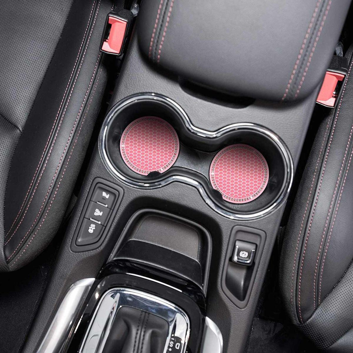 6Pcs Car Cup Holders Rhinestone Silicone Car Coasters
