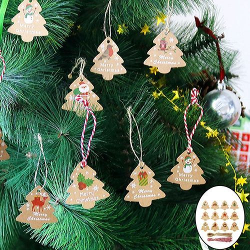 Christmas Labels Stickers Art Deco Xmas Tree Shaped Gift 196 PCS