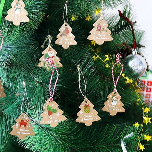 Christmas Labels Stickers Art Deco Xmas Tree Shaped Gift 196 PCS