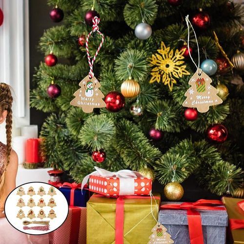 Christmas Labels Stickers Art Deco Xmas Tree Shaped Gift 196 PCS