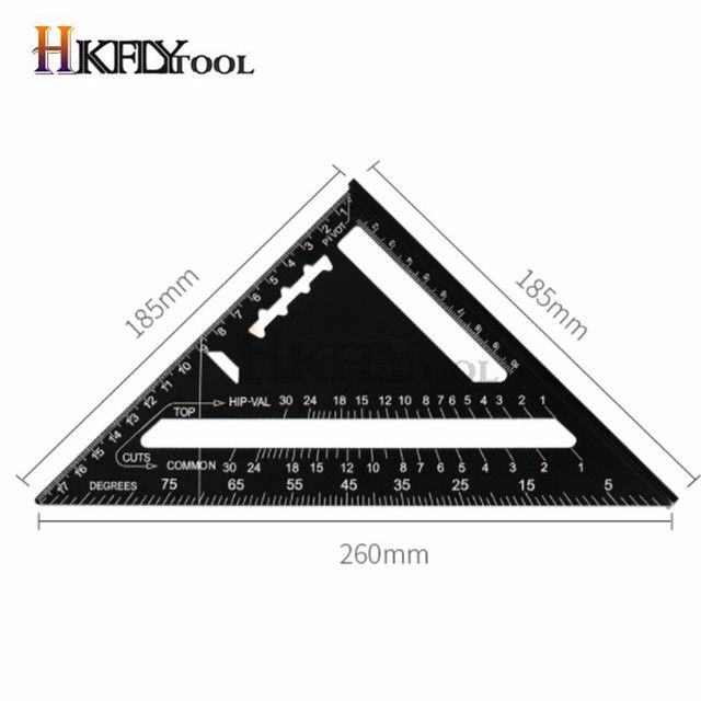 7/12inch Speed Square Metric Aluminum Alloy Triangle Angle