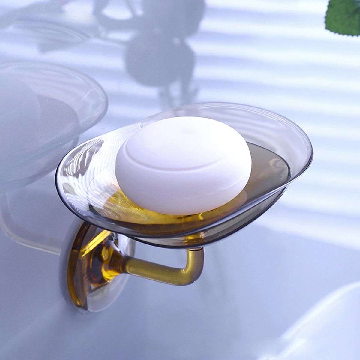 1 Set Sponge Holder Detachable Base Bracket Soap Box Brown