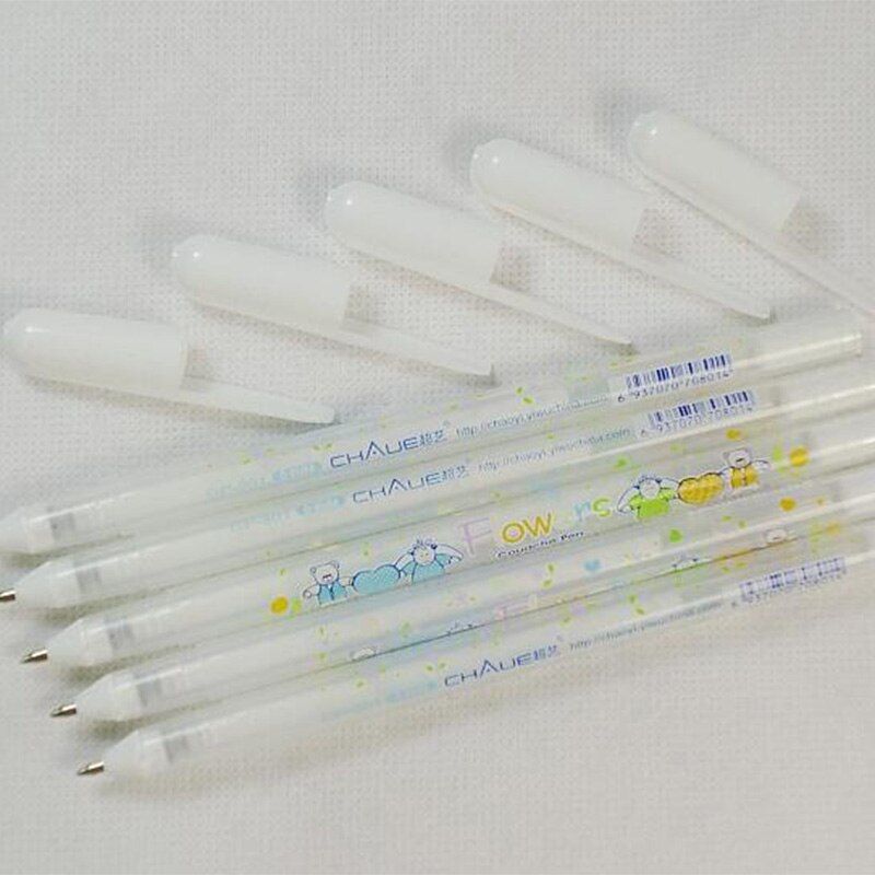 6pcs/lot White Gel Pen For Black Card Paper , Stationery