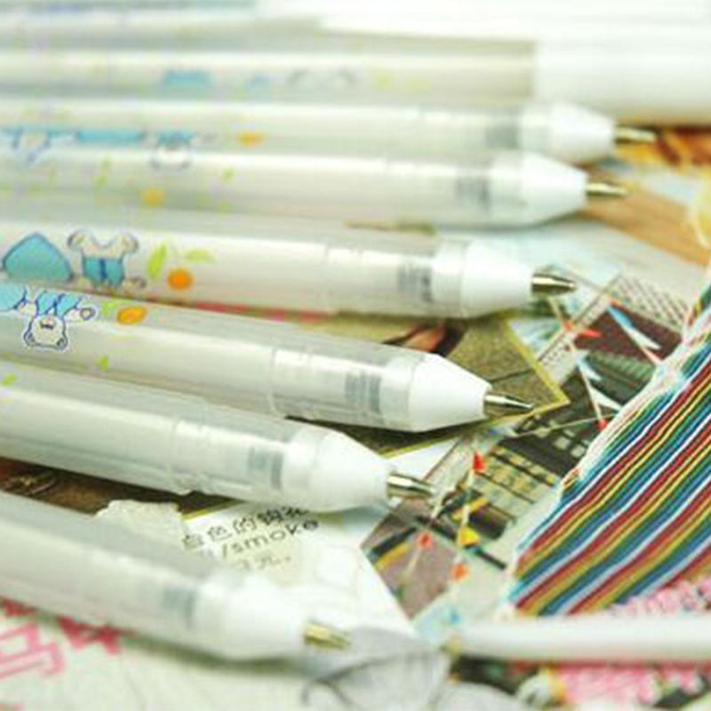 6pcs/lot White Gel Pen For Black Card Paper , Stationery
