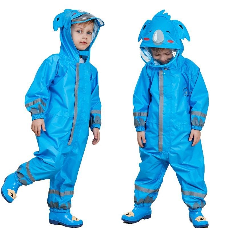 Kids Cartoon Animal Waterproof Jumpsuit Raincoat Children Rainwear