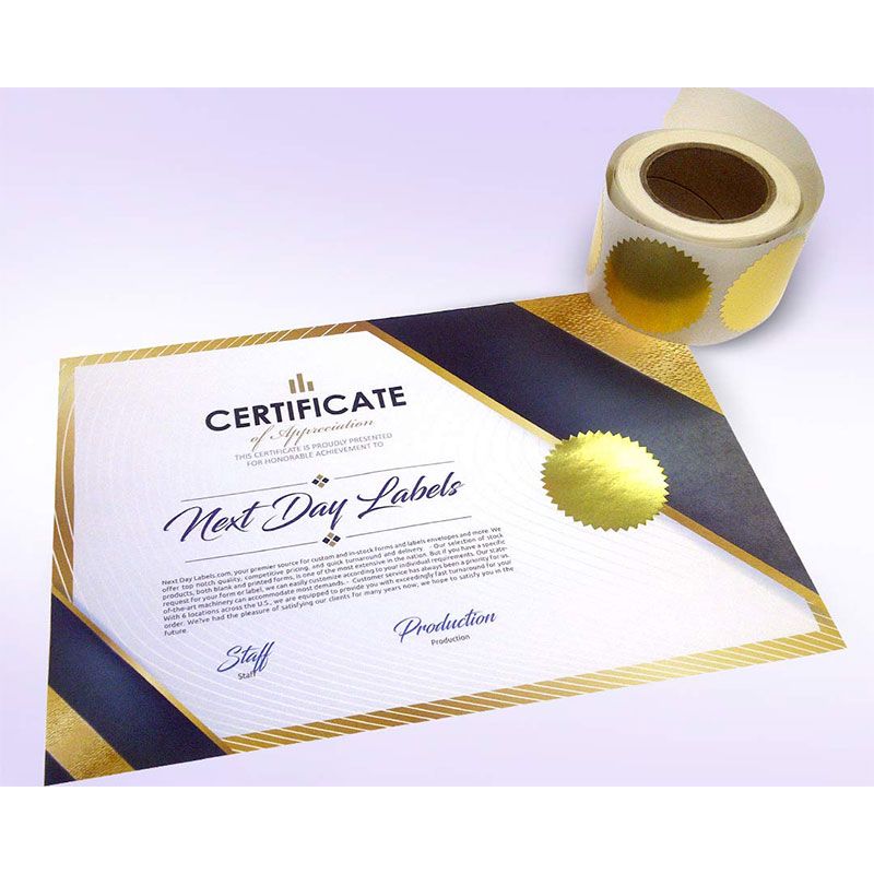 500Pcs Embossed Stickers Foil Blank Certificate Sealing