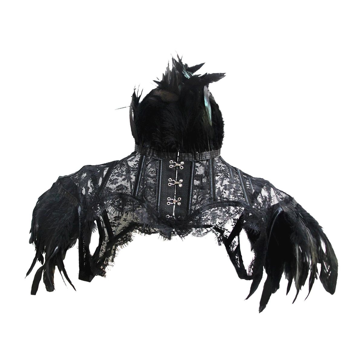 False Feather Hrug Capes Gothic Lace Feather Vest