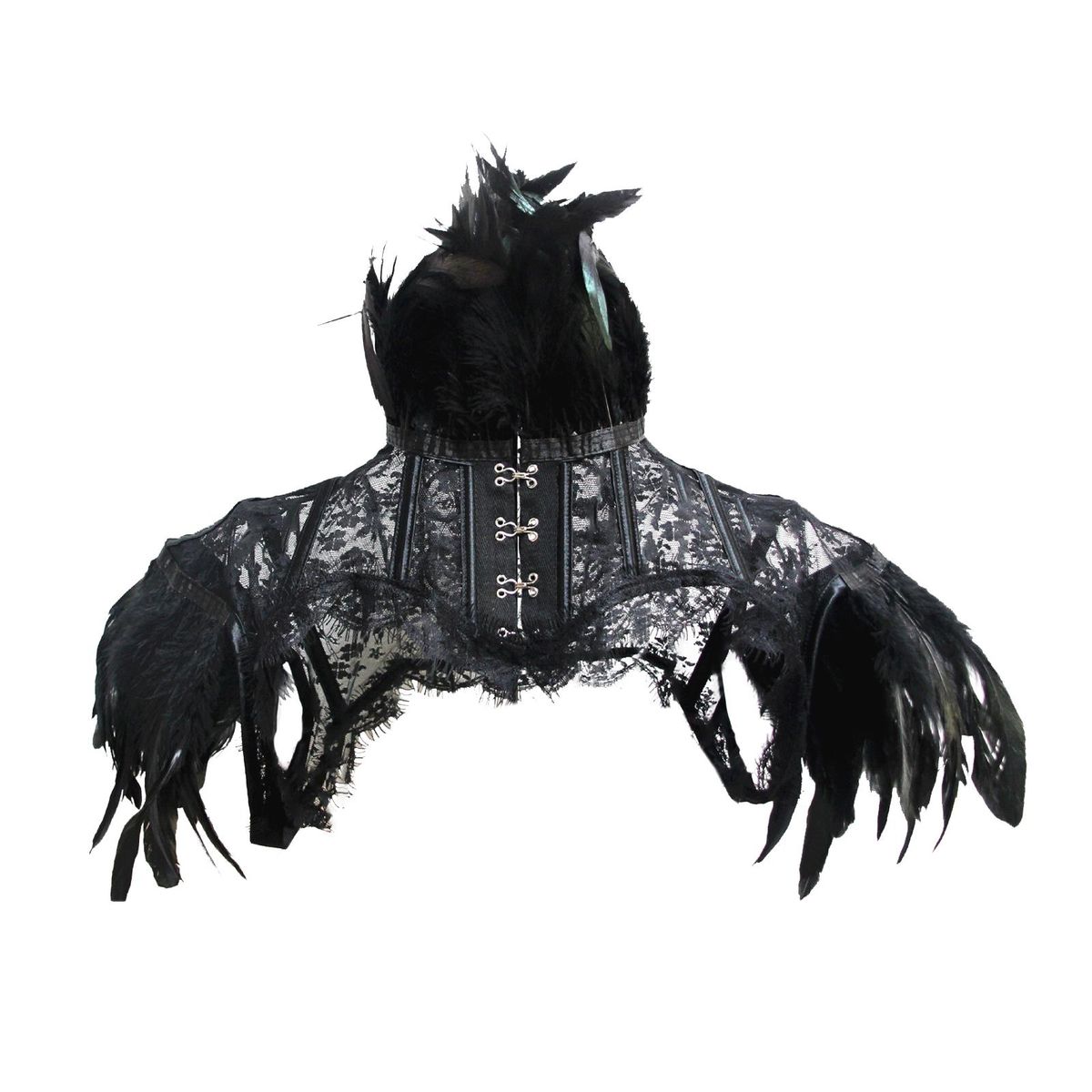 False Feather Hrug Capes Gothic Lace Feather Vest