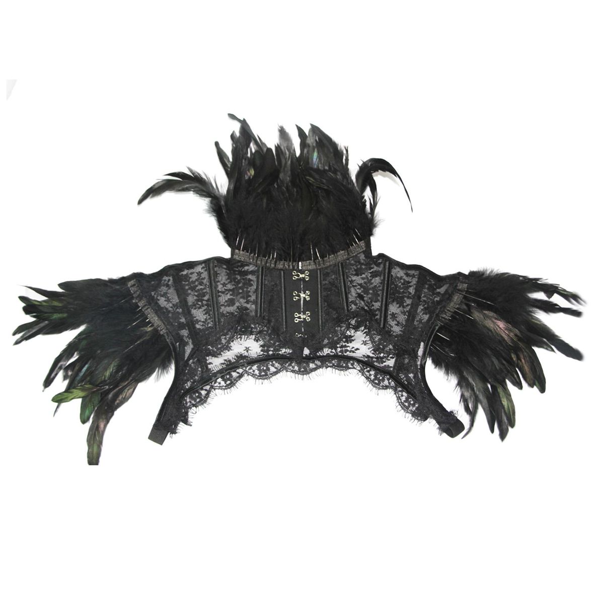 False Feather Hrug Capes Gothic Lace Feather Vest