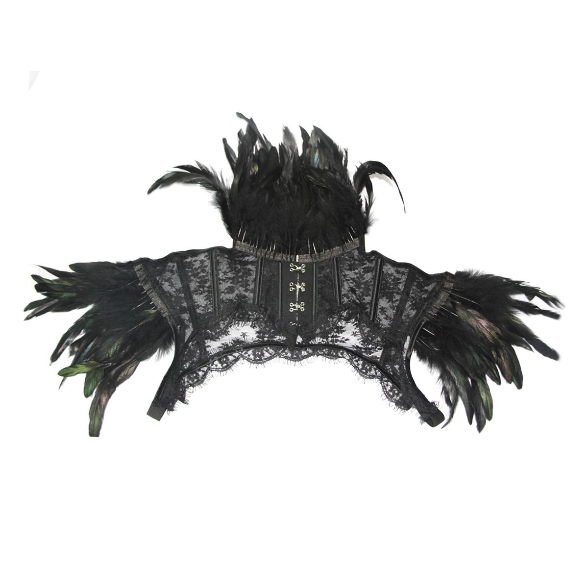 False Feather Hrug Capes Gothic Lace Feather Vest