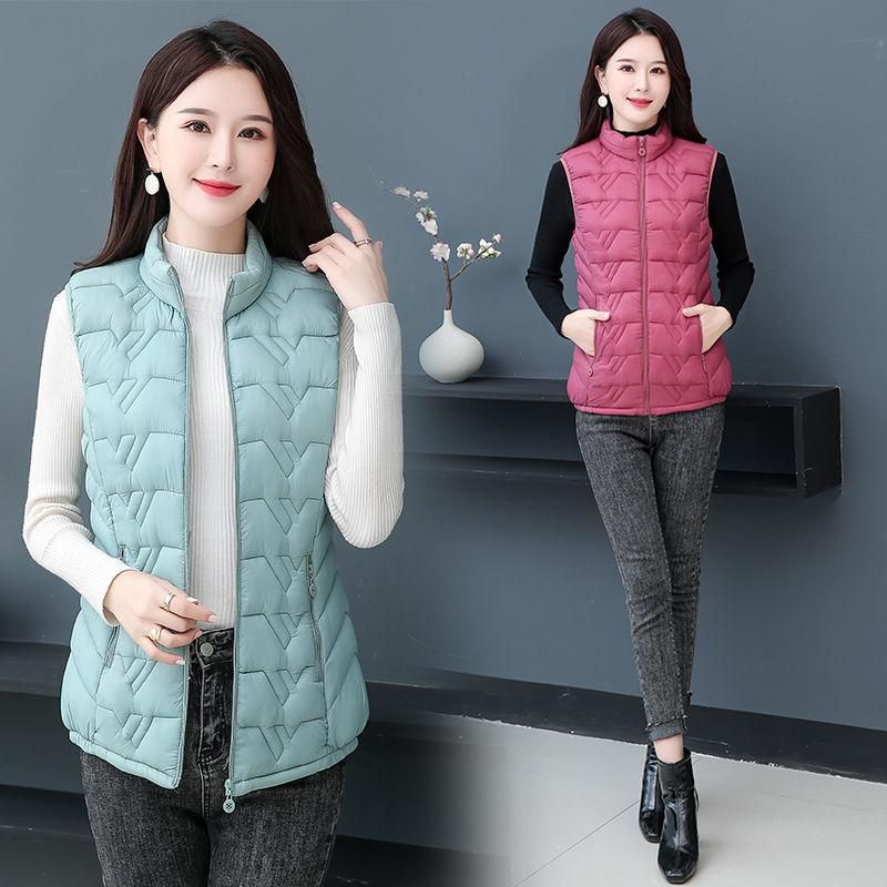 Short sleeveless cotton vest, cotton padded jacket, large size, for autumn and winter
