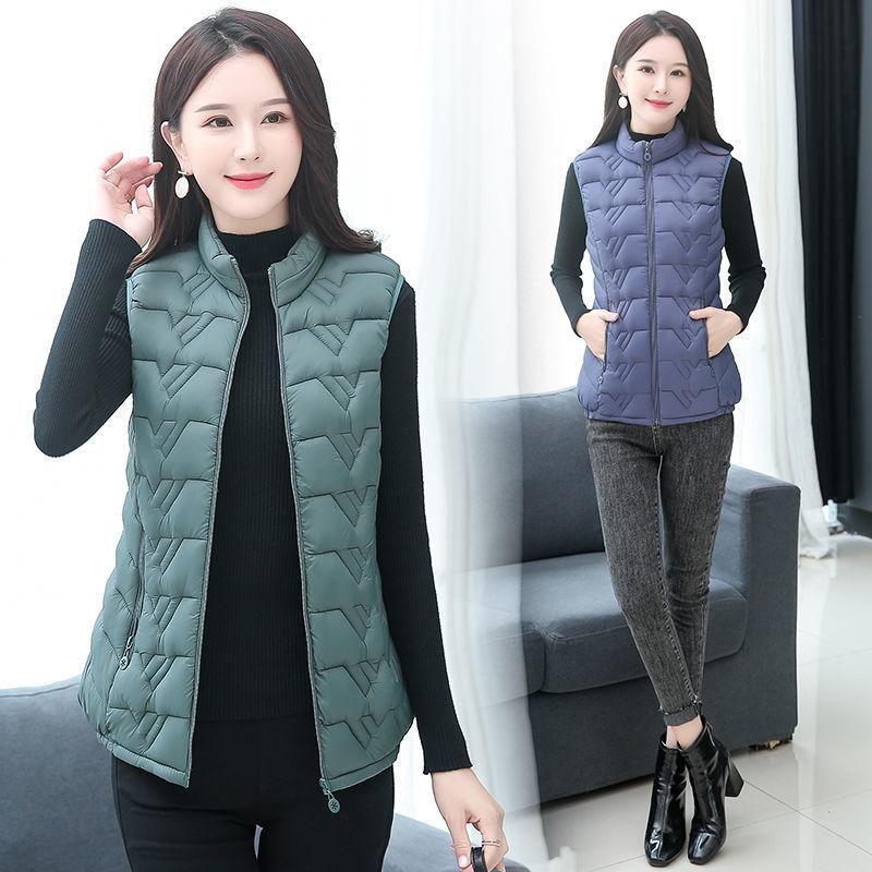 Short sleeveless cotton vest, cotton padded jacket, large size, for autumn and winter