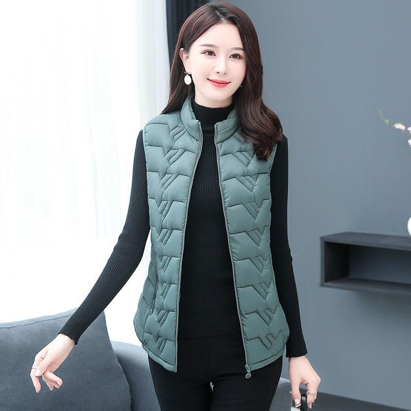 Short sleeveless cotton vest, cotton padded jacket, large size, for autumn and winter