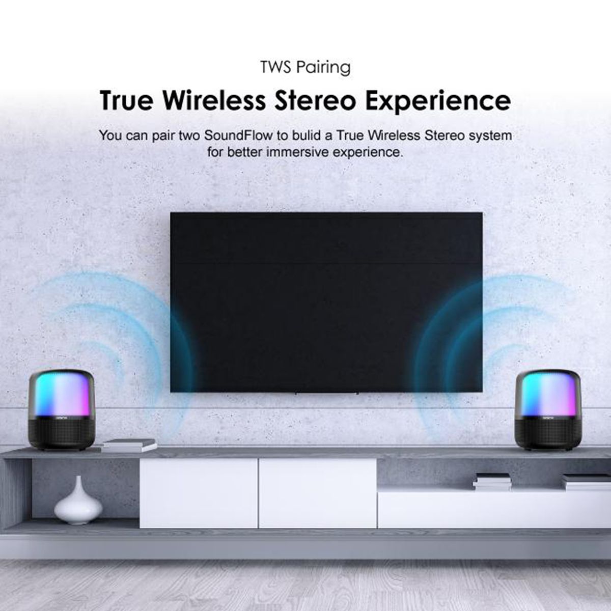 Colorful Light Thumping Bass SoundFlow Wireless Soundbar