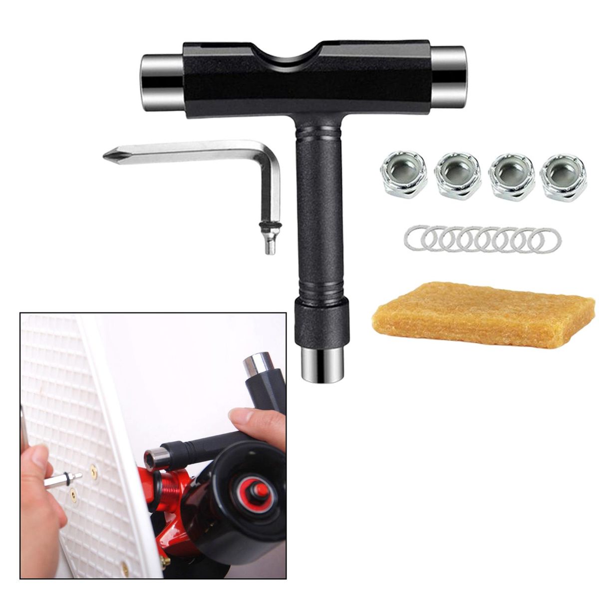 All-In-One Skateboard Tool With Skateboard Griptape Eraser Skate Tools