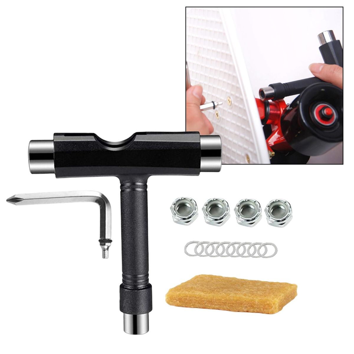 All-In-One Skateboard Tool With Skateboard Griptape Eraser Skate Tools