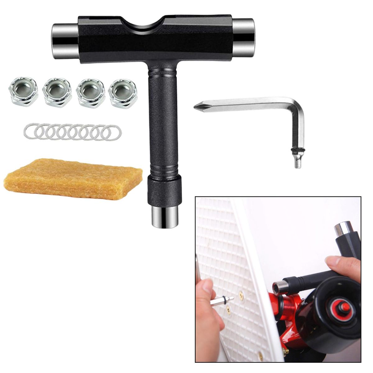 All-In-One Skateboard Tool With Skateboard Griptape Eraser Skate Tools