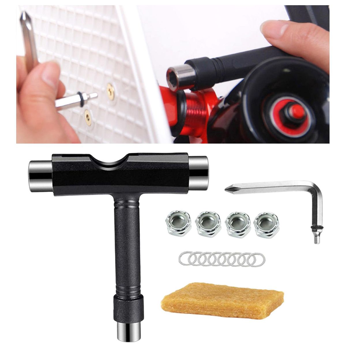 All-In-One Skateboard Tool With Skateboard Griptape Eraser Skate Tools
